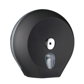 DISPENSER SOFT TOUCH DI CARTA IGIENICA IN ROTOLO MINI JUMBO - 27X12,8X27,3 CM - PLASTICA - NERO - MAR PLAST 67395