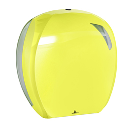 DISPENSER PER CARTA IGIENICA MINI JUMBO SKIN - 296 X 135 X 277 MM - ROTOLO DIAMETRO 24 CM - GIALLO FLUO - MAR PLAST 96767