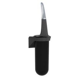 PORTASCOPINO DA PARETE SKIN - 38,6 X 11,3 X 9,3 CM - PIETRA/NERO - MAR PLAST 96777