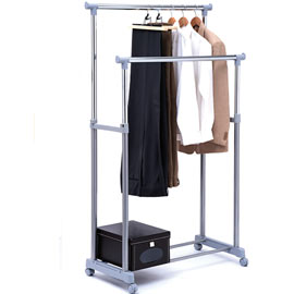 STENDER APPENDIABITI AC9002 - 90 CM - DOPPIO - GRIGIO-CROMO - SERENA GROUP 74267
