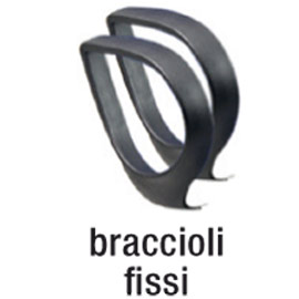 COPPIA BRACCIOLI FISSI PER SEDIA OPERATIVA TMTMI - NERO - UNISIT 80098