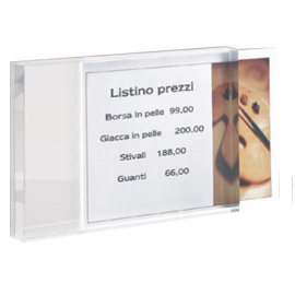PORTA PREZZI DA BANCO - MATERIALE ACRILICO - TAGLIA MEDIUM (10X14X2 CM) - TECNOSTYL 65228