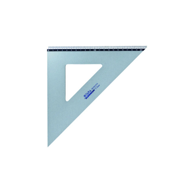 SQUADRA  ALLUMINIO 21 CM 45° FARA