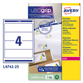 ETICHETTA ADESIVA BIANCA A4 25FG. 192X61MM AVERY DENNISON 83395