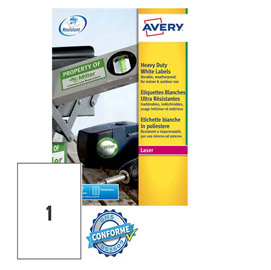 ETICHETTA POLIESTERE A4 20FG. 210X297 AVERY DENNISON 47693