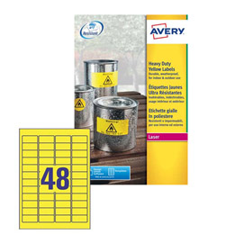 ETICHETTA A4 20FG. 45,7x21,2MM giallo LASER AVERY 71965