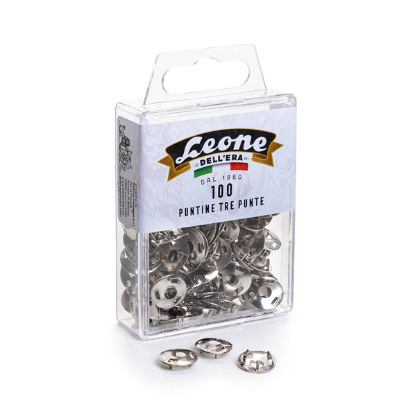 PUNTINE - 3 PUNTE TEMPERATE E NICHELATE - MOLHO LEONE - CONF. 100 PEZZI 44691
