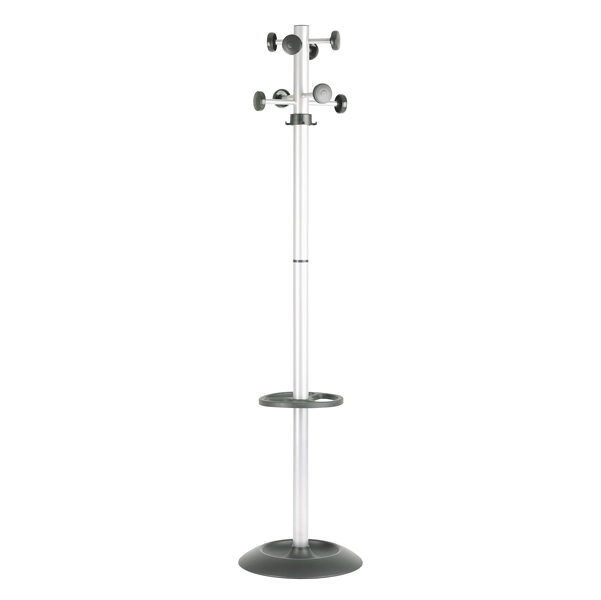 APPENDIABITI TOTEM CON PORTAOMBRELLI - 8 POSTI - 175X39 CM - GRIGIO-NERO - UNISIT 58096