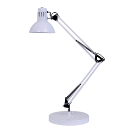 LAMPADA DA TAVOLO ARCHITECT - A FLUORESCENZA - 42X39 CM - BASE DIAMETRO 20 CM - 11W - BIANCO - ALBA 71268