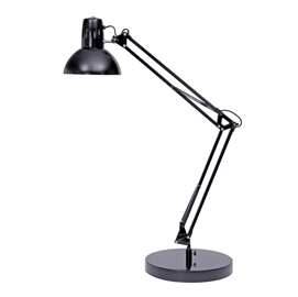 LAMPADA DA TAVOLO ARCHITECT - 42X39 CM - BASE DIAMETRO 20 CM - A FLUORESCENZA - 11W - NERO - ALBA 71269