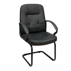 POLTRONA VISITATORE AURIGA V - PELLE E SKY - NERO - UNISIT 93594