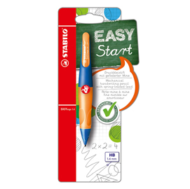 PORTAMINE EASYERGO - 1,4MM + 3 MINE - PER DESTROMANI - ULTRAMARINE-ORANGE - STABILO 70859
