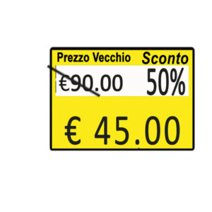 ROTOLO DA 600 ETICHETTE PER PRINTEX Z 17 - PREZZO VECCHIO…SCONTO… - 26X19 MM - ADESIVO PERMANENTE - GIALLO - PRINTEX - PACK 10 ROTOLI 74913