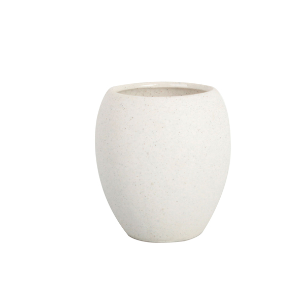 BICCHIERE PORTA SPAZZOLINI LINEA STONE - BIANCO - KING COLLECTION 91556