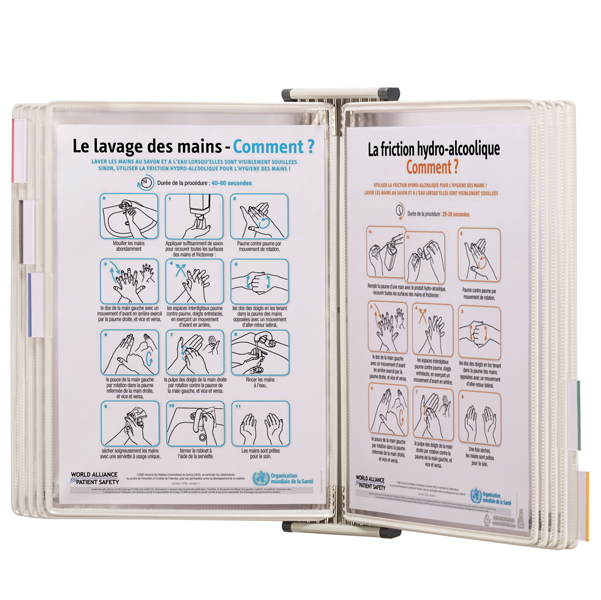 LEGGIO ANTIBATTERICO DA MURO + 10 BUSTE - A4 - BIANCO - TARIFOLD 92179