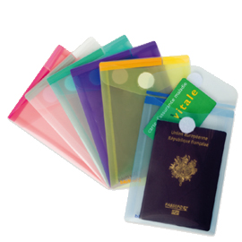 BUSTE CON VELCRO - PP - FORMATO VERTICALE - 11,4 X 15,8 CM - COLORI ASSORTITI - TARIFOLD - SET 6 PEZZI 80542