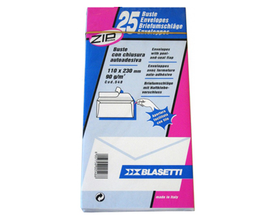 BUSTA 11X23 S-FINESTRA C-STRIP 80 25PZ. BLASETTI