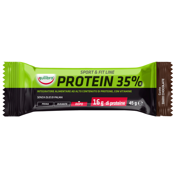 INTEGRATORE SPORT  FIT LINE PROTEIN 35 - GUSTO DARK CHOCOLATE - 45 GR - EQUILIBRA 92296