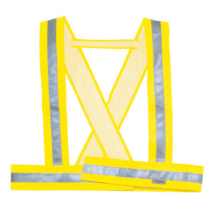 BRETELLA ALTA VISIBILITA' BAUCE - GIALLO FLUO - LARGHEZZA CINTURA E BRETELLE 7,5CM - TAGLIA M - DELTAPLUS 89969