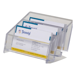 PORTABIGLIETTI MULTITASCA MR ACRYLIC DA SCRIVANIA - 12X9X7 CM - TRASPARENTE - TECNOSTYL 53208