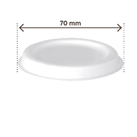 COPERCHIO IN CANNA DA ZUCCHERO - PER COPPETTA PORTA SALSA MONOUSO 60 ML - BIANCO - SIGNOR BIO - CONF. 100 PEZZI 100123