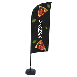 BANDIERA A VELA PIZZA - CON BASE RIEMPIBILE - 89 X 240 CM - STUDIO T 101089