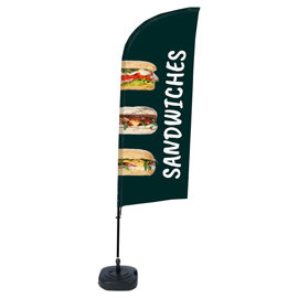 BANDIERA A VELA SANDWICH - CON BASE RIEMPIBILE - 89 X 240 CM - STUDIO T 101091