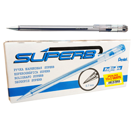 PENNA A SFERA SUPER B - PUNTA 0,7 MM - BLU - PENTEL - PROMO PACK 12+2 PEZZI 102515