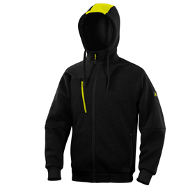 FELPA BORGO - CON CAPPUCCIO - TAGLIA XL - NERO/GIALLO - DELTAPLUS 101488