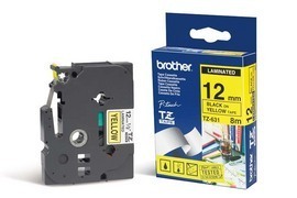 NASTRO BROTHER 12MM NERO SU GIALLO TZ631 BROTZE631