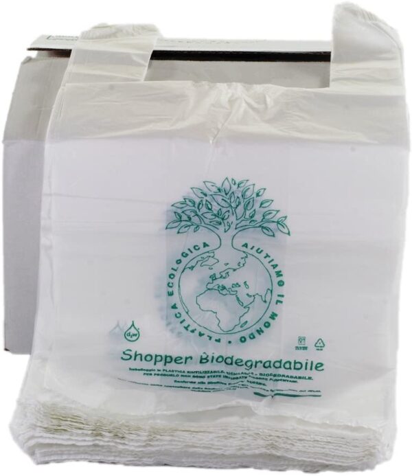 SACCO SHOPPER BIODEGRADABILE  F.TO 30X60 GR 13 MAXI 500PZ.