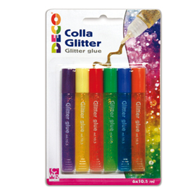 COLLA GLITTER 6COL.X10,5ML CWR 82424