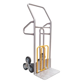 CARRELLO SALISCALE - 50 X 40 X 132 CM - MAX 280 KG - ACCIAIO - GRIGIO/GIALLO - TECNOTELAI 99063