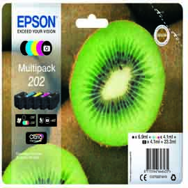 EPSON - MULTIPACK CARTUCCIA INK - 202 - C-M-Y-K-K PH - C13T02E74010 - C-M-Y-K PH 4,1ML CAD - K 6,9ML EPST02E74010