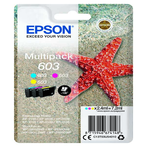 EPSON -  CARTUCCIA INK - 603 - C-M-Y - C13T03U54010 - 130 PAG CAD. EPST03U54010