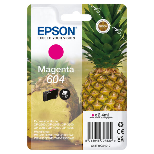 EPSON - CARTUCCIA - MAGENTA - 604 - C13T10G34010 - 2,4 ML EPST10G34010