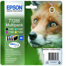EPSON - MULTIPACK CARTUCCIA INK - C-M-Y-K - T1285 - C13T12854012 - C-M-Y 3,5ML CAD - K 5,9ML EPST12854012