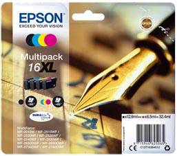 MULTIPACK NERO + COLORI INK-JET EPSON 16XL WORKFORCE 2010W-2510WF-2540WF EPST16364012