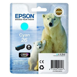 EPSON - CARTUCCIA INK - 26 - CIANO - C13T26124012  - 4,5ML EPST26124012