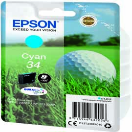 EPSON - CARTUCCIA INK - 34 - CIANO - C13T34624010 - 4,2ML EPST34624010