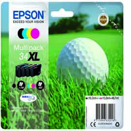 EPSON - MULTIPACK CARTUCCIA INK - 34XL - C-M-Y-K - C13T34764010 - C-M-Y 10,8ML - K 16,3ML EPST34764010