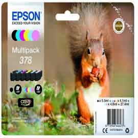 EPSON - CARTUCCIA INK - 378 - C-M-Y-C CH-M CH-K - C13T37884010 - C-M-Y 4,1ML - C CH-M CH 4,8ML - K 5,5ML EPST37884010
