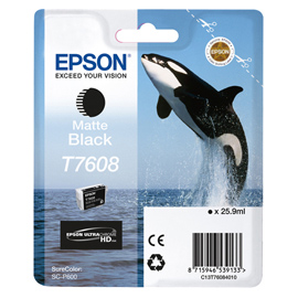 CARTUCCIA INCHIOSTRO A PIGM. NERO MATTE T7608 EPST76084N10
