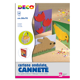 CARTONCINO ONDULATO CM.50X70 CF. 10FG. COL. ASSORT. 62235