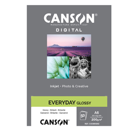 CARTA INKJET EVERYDAY - 10 X 15 CM - 200 GR - 50 FOGLI - LUCIDA - CANSON 94655