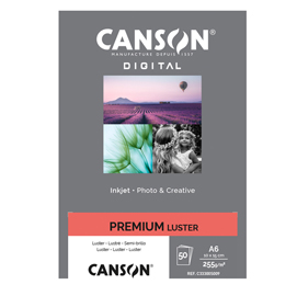 CARTA INKJET PREMIUM - 10 X 15 CM - 255 GR - 50 FOGLI - LUCIDA - CANSON 94661