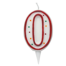 CANDELINA ZUCCHERINO - NUMERO 0 - H.8.5CM - BIG PARTY 85966