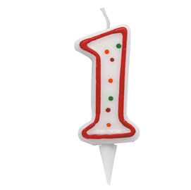 CANDELINA ZUCCHERINO - NUMERO 1 - H.8.5CM - BIG  PARTY 85967