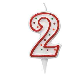 CANDELINA ZUCCHERINO - NUMERO 2 - H.8.5CM - BIG  PARTY 85968
