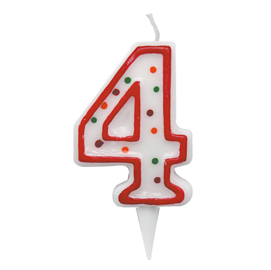 CANDELINA ZUCCHERINO - NUMERO 4 - H.8.5CM - BIG  PARTY 85970